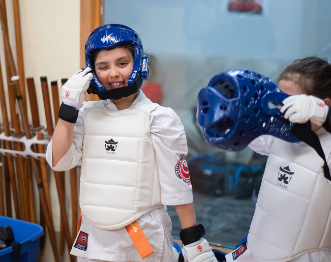 Karate students participating in the exam