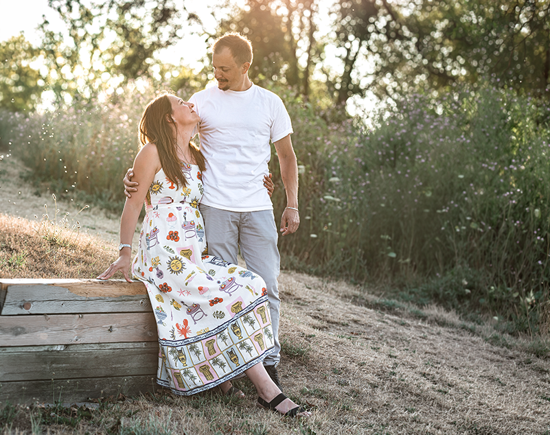 Engaged couple sharing a quiet moment together